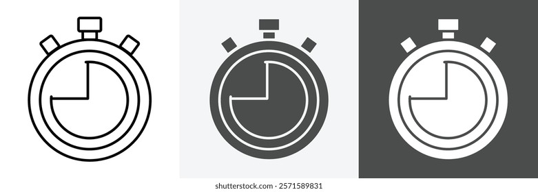 Stopwatch icon set vector art