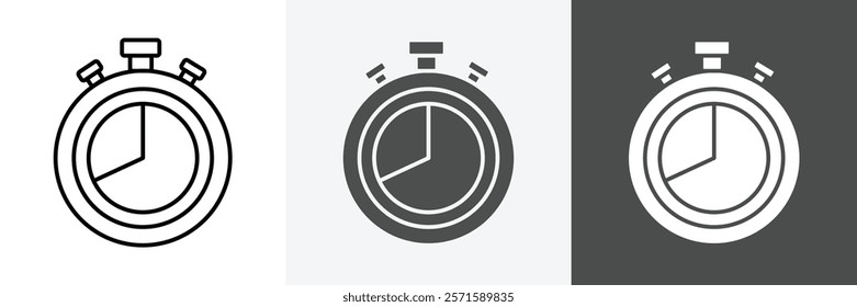 Stopwatch icon set vector art