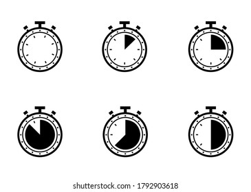 stopwatch icon set - vector illustration