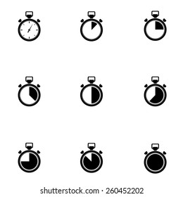 Stopwatch icon set . Vector illustration