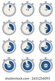 Stopwatch icon set. vector illustration