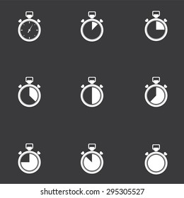 Stopwatch icon set . Vector illustration