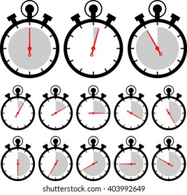 Stopwatch Icon Set Vector Illustration