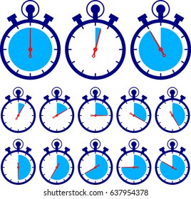 Stopwatch Icon Set Vector Illustration