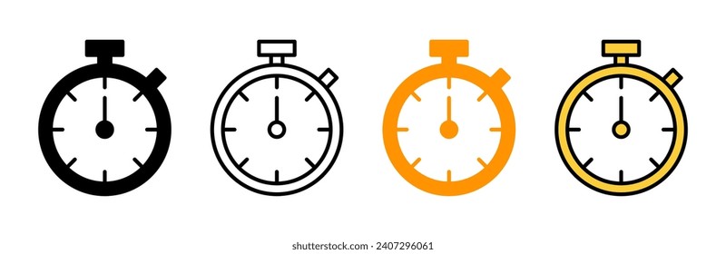 stopwatch icon set vector. Timer sign and symbol. Countdown icon. Period of time