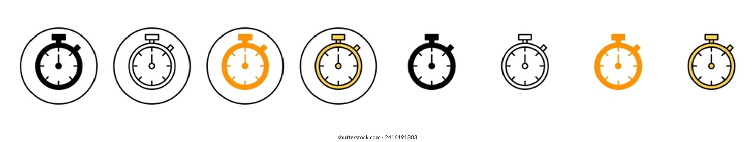 stopwatch icon set vector. Timer sign and symbol. Countdown icon. Period of time