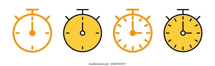 stopwatch icon set for web and mobile app. Timer sign and symbol. Countdown icon. Period of time