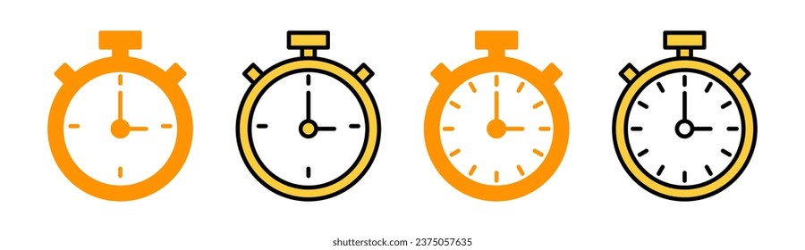 stopwatch icon set for web and mobile app. Timer sign and symbol. Countdown icon. Period of time