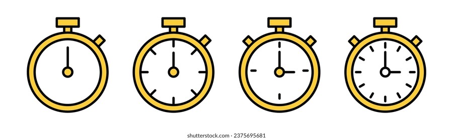 stopwatch icon set for web and mobile app. Timer sign and symbol. Countdown icon. Period of time