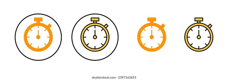 stopwatch icon set for web and mobile app. Timer sign and symbol. Countdown icon. Period of time