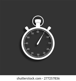 Stopwatch icon with shadow - vector illustration