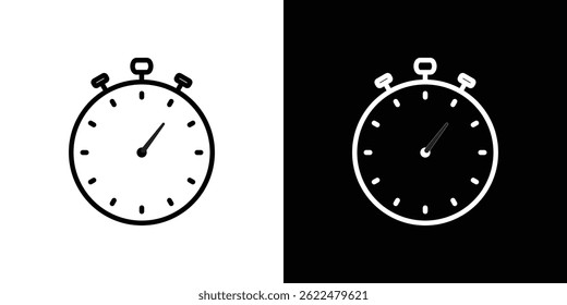 Ícone de cronômetro forma gráfico simples clipart símbolo. linha fina contorno arte
