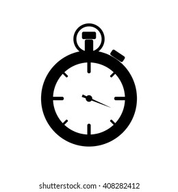 Stopwatch icon. Silhouette sport timer symbol. Vector illustration