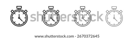 Stopwatch icon simple black vectors pack. Design infographic element