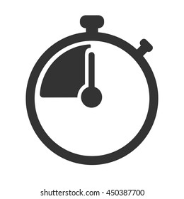 Stopwatch icon. Simple flat logo of stopwatch on white background. Vector illustration.