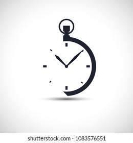 Stopwatch icon simple pocket watch logo vector illustration