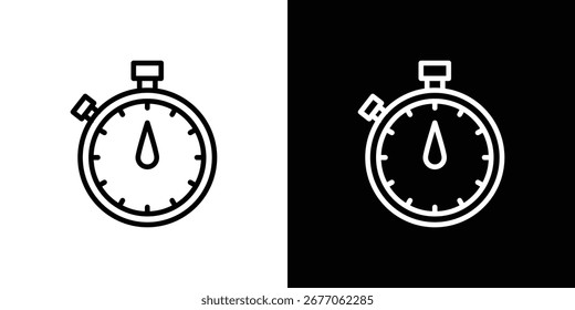 Stopwatch icon. Simple thin line, outline vectors