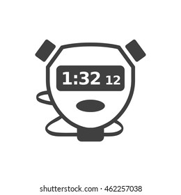 Stopwatch icon in single grey color. Speed, time, deadline