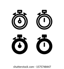 Stopwatch Icon. Sports Icon Set Vector Logo Symbol.
