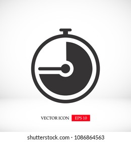 stopwatch icon, stock vector illustration flat design style