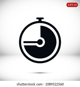 stopwatch icon, stock vector illustration flat design style