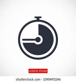 stopwatch icon, stock vector illustration flat design style