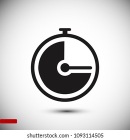 stopwatch icon, stock vector illustration flat design style