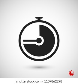 stopwatch icon, stock vector illustration flat design style