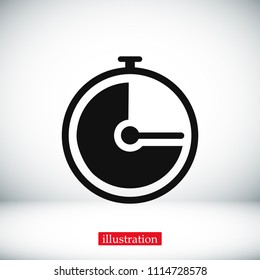 stopwatch icon, stock vector illustration flat design style