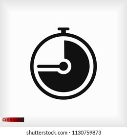 stopwatch icon, stock vector illustration flat design style