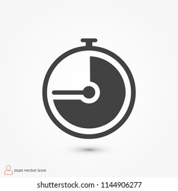 stopwatch icon, stock vector illustration flat design style
