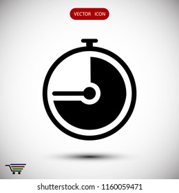 stopwatch icon, stock vector illustration flat design style