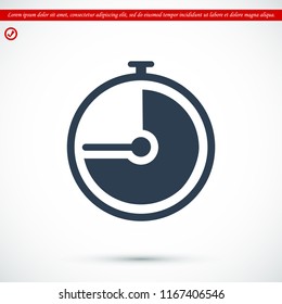 stopwatch icon, stock vector illustration flat design style