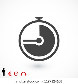 stopwatch icon, stock vector illustration flat design style