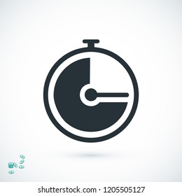 stopwatch icon, stock vector illustration flat design style