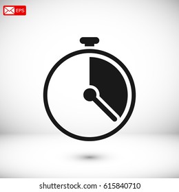 stopwatch icon, stock vector illustration flat design style