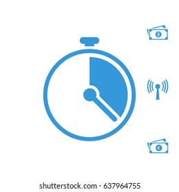 stopwatch icon, stock vector illustration flat design style