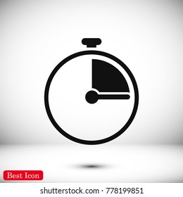 stopwatch icon, stock vector illustration flat design style