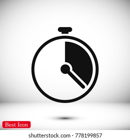 stopwatch icon, stock vector illustration flat design style