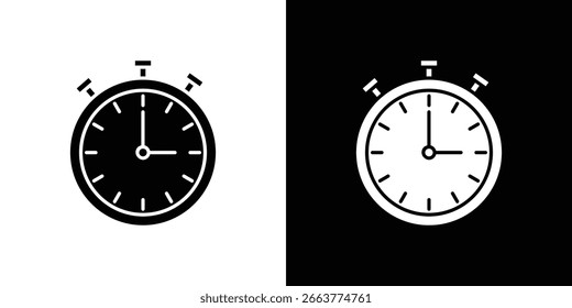 Colección de símbolo de icono de cronómetro. Vector plano ilustración de stock.