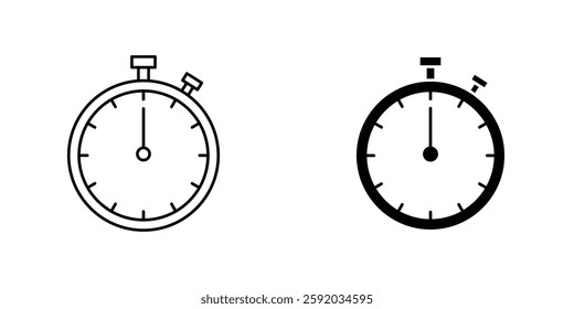 Stopwatch icon symbol collection on white background.