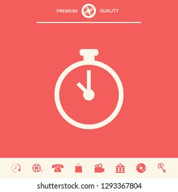 Stopwatch icon symbol. Graphic elements for your design