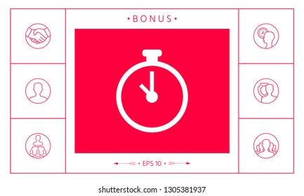 Stopwatch icon symbol. Graphic elements for your design