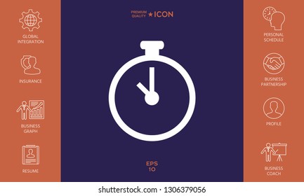Stopwatch icon symbol. Graphic elements for your design
