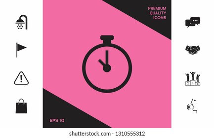 Stopwatch icon symbol. Graphic elements for your design