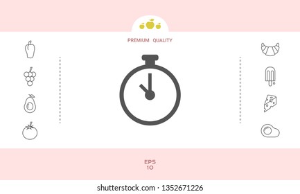 Stopwatch icon symbol. Graphic elements for your design