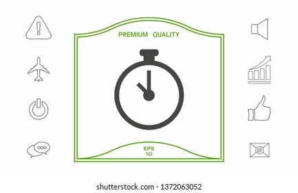 Stopwatch icon symbol. Graphic elements for your design