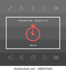 Stopwatch icon symbol. Graphic elements for your design