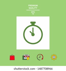 Stopwatch icon symbol. Graphic elements for your design