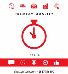 Stopwatch icon symbol. Graphic elements for your design